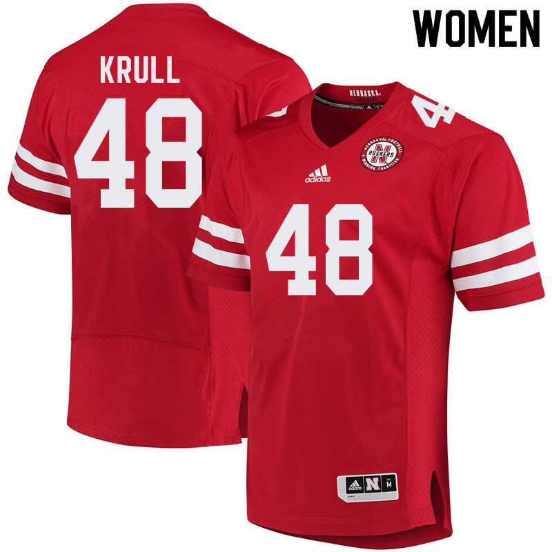 Women #48 Bryson Krull Nebraska Cornhuskers College Football Jerseys Sale-Red - Click Image to Close